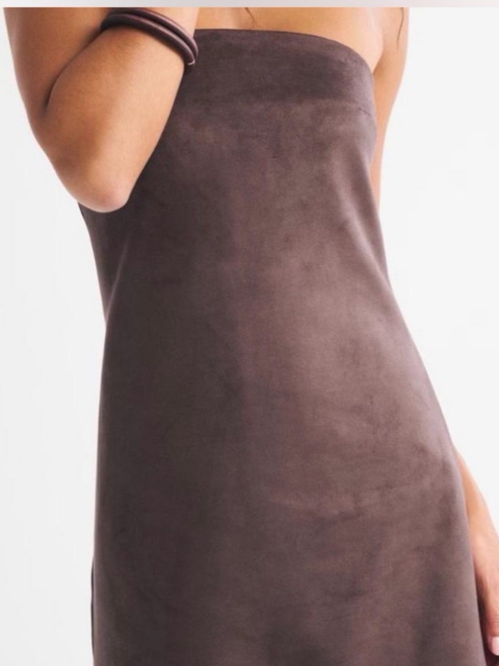 Abercrombie & Fitch Scarlett Strapless Vegan Suede Studded Dress size Small Tall